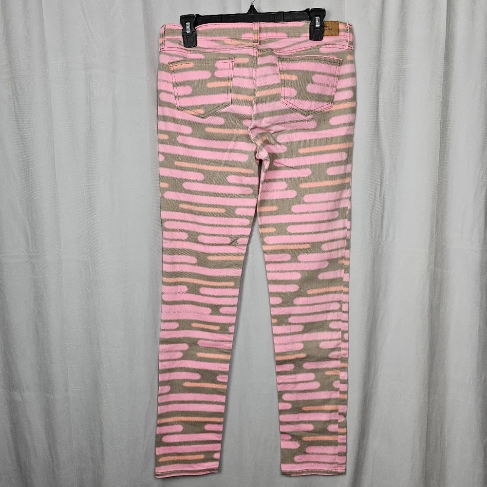 Saturday Kate Spade spray Painted Pink Stripe Skinny Jeans Size 29